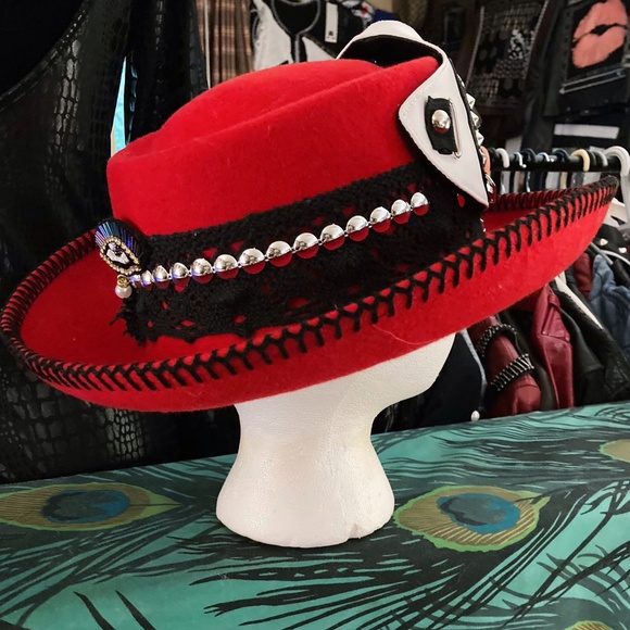 Custom Red Goth Hat main image 4